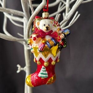 Christmas Ornanment  FILLED TO THE BRIM - STOCKING FULL OF TOYS & PRESENT...